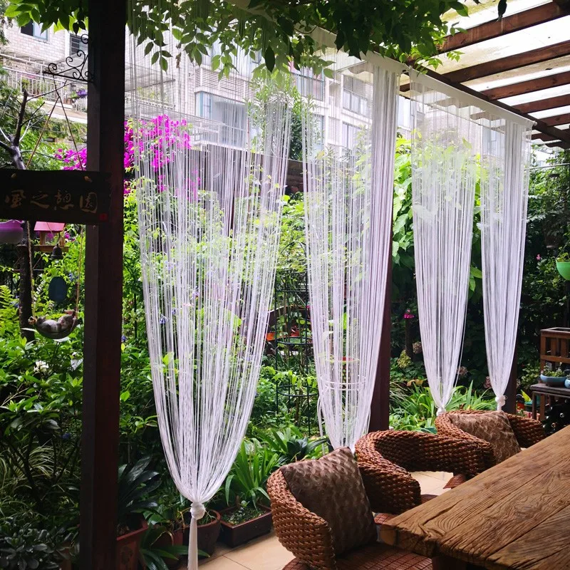 

3x2.6m String Curtains in the Living Room Divider Line Valance for Window Solid color Wedding party decoration Curtain