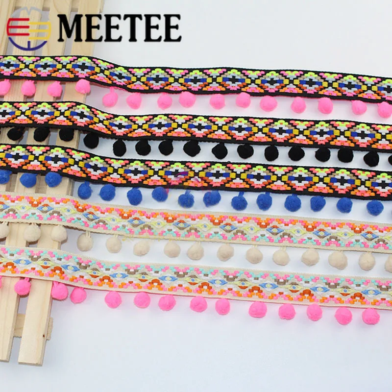 8 метров Meetee вышитые ленты 12 мм помпон шариковая лента с бахромой кружева сделай