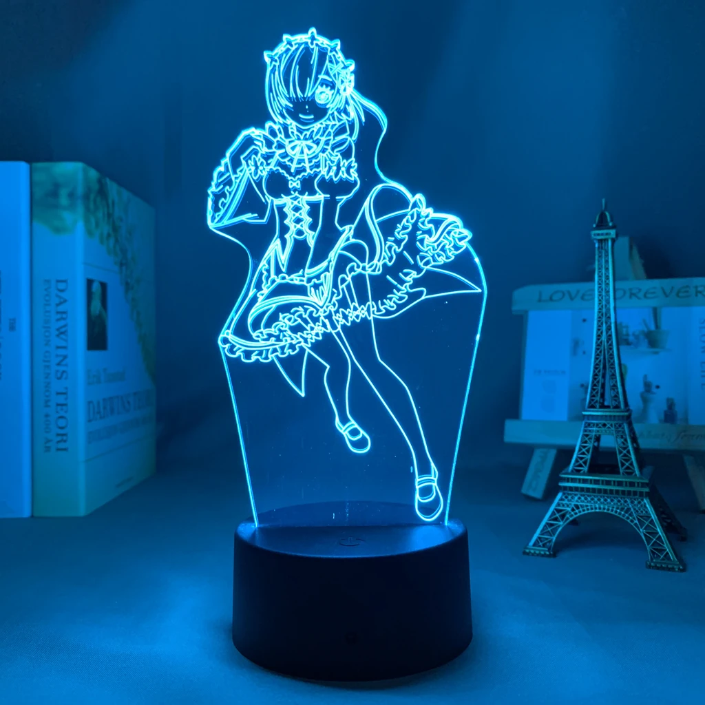 Аниме 3d лампа Re Zero Начальная жизнь в другом мире светильник для спальни Декор
