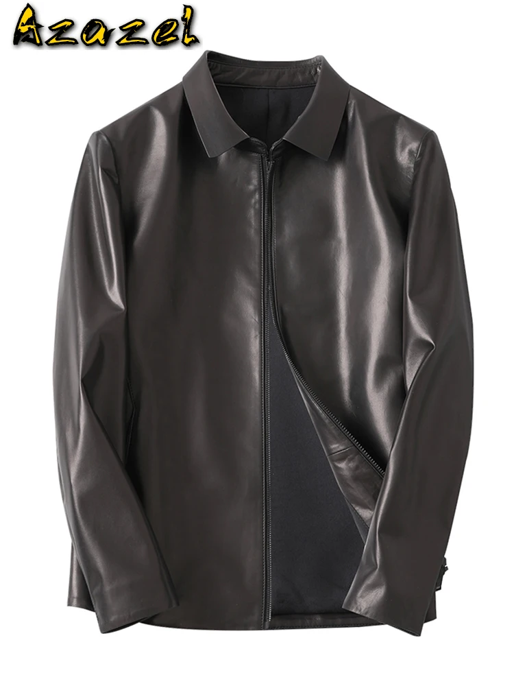 

Куртка Azazel мужская из натуральной овечьей кожи, повседневная верхняя одежда, роскошный пиджак, LXR433, 5XL