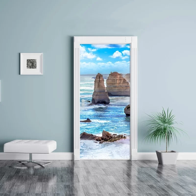 Наклейка на дверь с изображением камня самоклеящаяся Подарочная наклейка из ПВХ