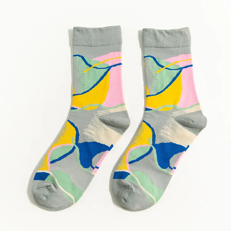 Street Socks 02 Уличная одежда для скейтборда, новинка, корейские забавные зимние спортивные женские хлопковые милые Мультяшные носки, теплые сумасшедшие короткие счастливые носки для женщин и мужчин - Цвет: Street Socks 02
