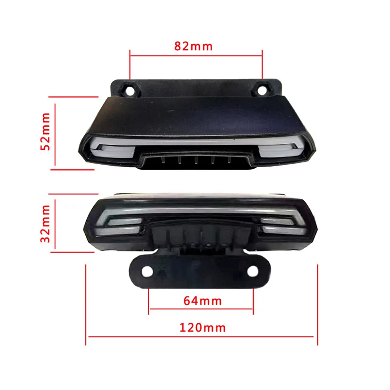 

General Motorcycle Scooter Light Tail Rear Brake Stop Waterproof Double Flash Warning Dynamic Turn Signal License Plate Light