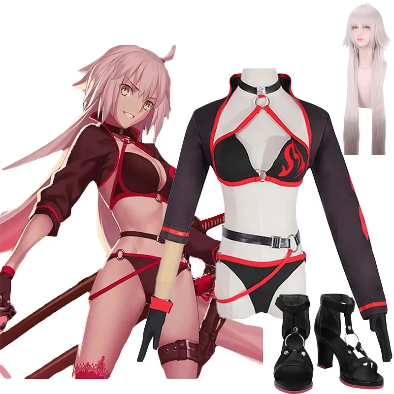 

Fate/Grand Order, костюм Жанны д'арк для косплея, Жанна АРК, купальники для косплея, для девочек, Хэллоуин вечерние Пальники, комплект бикини