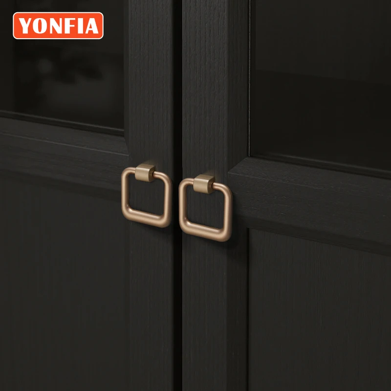 

YONFIA 3683 Black Gold Silver Furniture Closet Drawer Pull Ring Handle Knob Modern Kitchen Cabinet Handle For Wardrobe Door