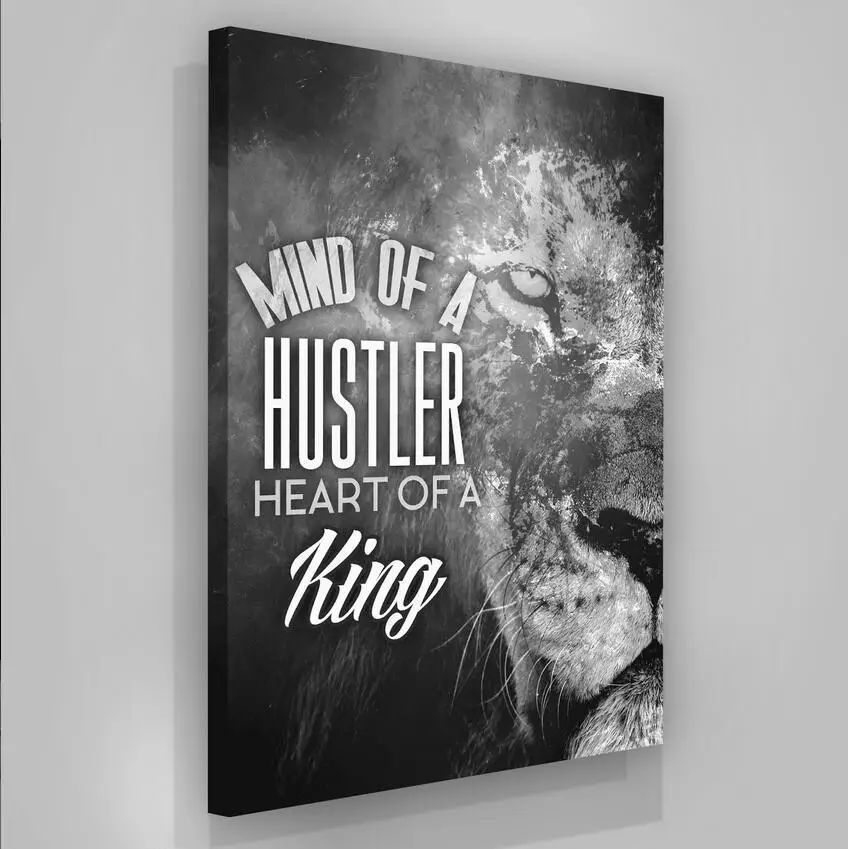 

Mind Of Hustler Canvas Painting Colorful Lion Posters Space Star Prints Wall Art Pictures For Living Room Office Home Decoration