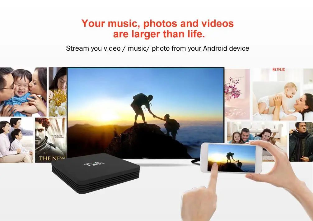 Tanix TX9S Amlogic S912 2 Гб ОЗУ 8 Гб ПЗУ 2,4G WiFi 1000M LAN Android 7,1 4K H.265 tv Box