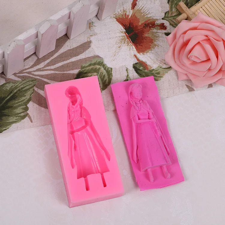 Силиконовая форма для девушек с длинными волосами формы торта из смолы глины