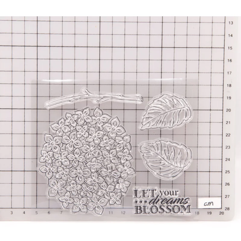 Гортензия лист прозрачный силиконовый печать DIY Скрапбукинг резиновая штамповка