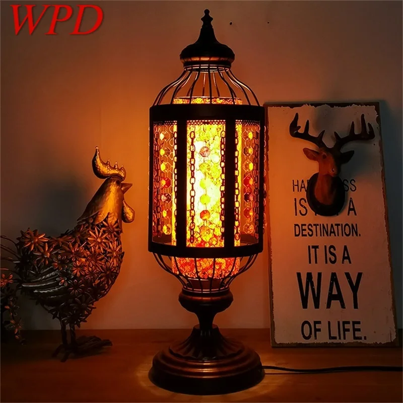 

WPD Retro Kaleidoscope Table Lamp Romantic Creative LED Desk Light For Home Living Bedroom Bedside