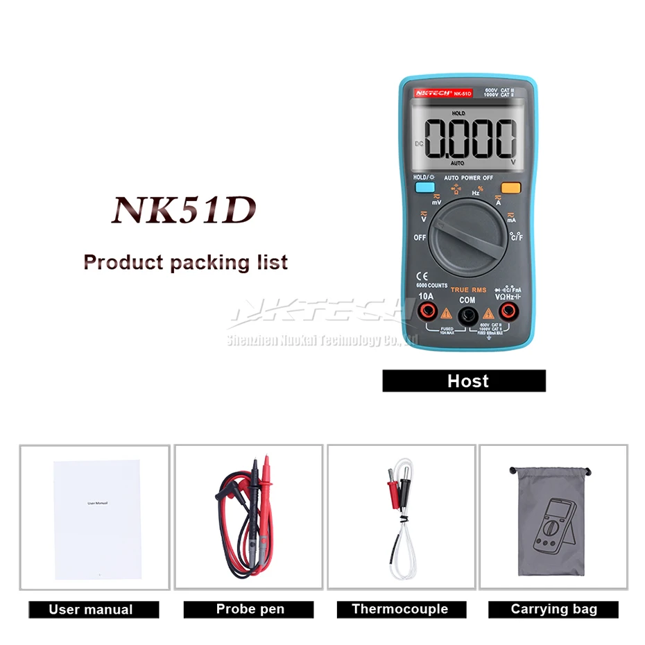 NKTECH Цифровой мультиметр карман NK-51A NK-51B NK-51C NK-51D истинного среднеквадратичного значения переменного тока Амперметр Вольтметр переменного тока постоянного тока Гц Ом Температура Электрический тестер