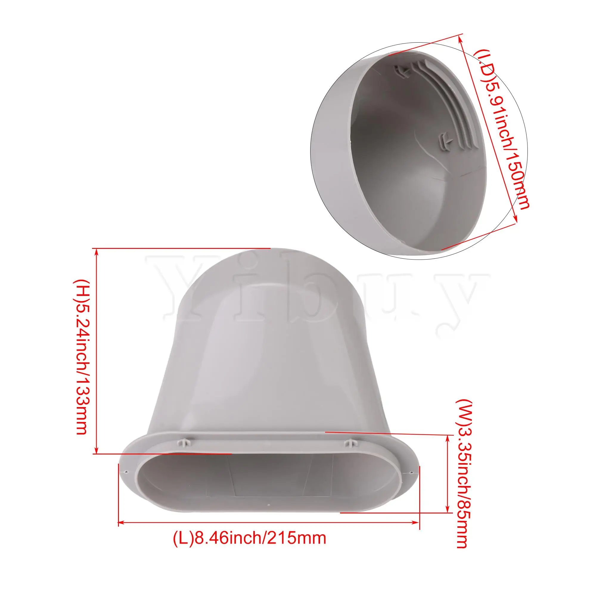 

15cm Dia Exhaust Hose Flat Mouth Adapter for Mobile Air Conditioner