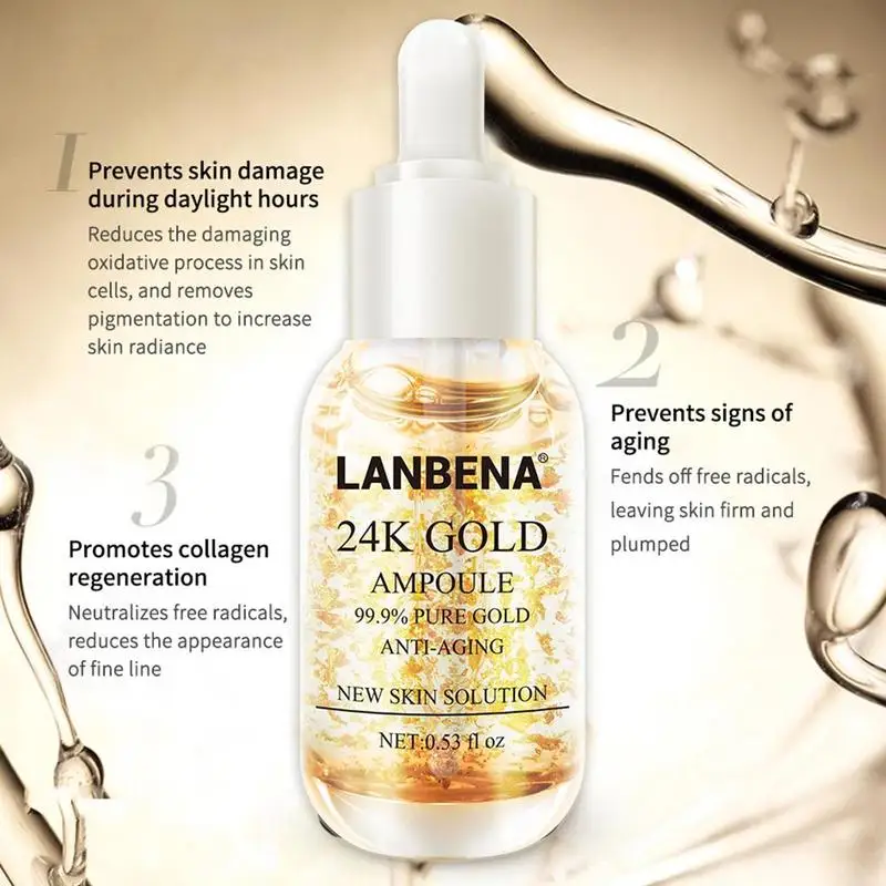 24 каратный Золотой праймер для макияжа увлажняющий Сужающий поры лица из фольги