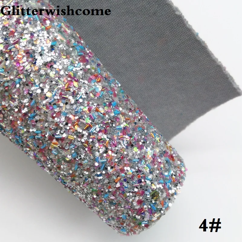 Glitterwishcome 21X29 см А4 Размер синтетическая кожа, плотная блестящая кожа, искусственная ткань из искусственной кожи винил для бантов, GM049A - Цвет: 4