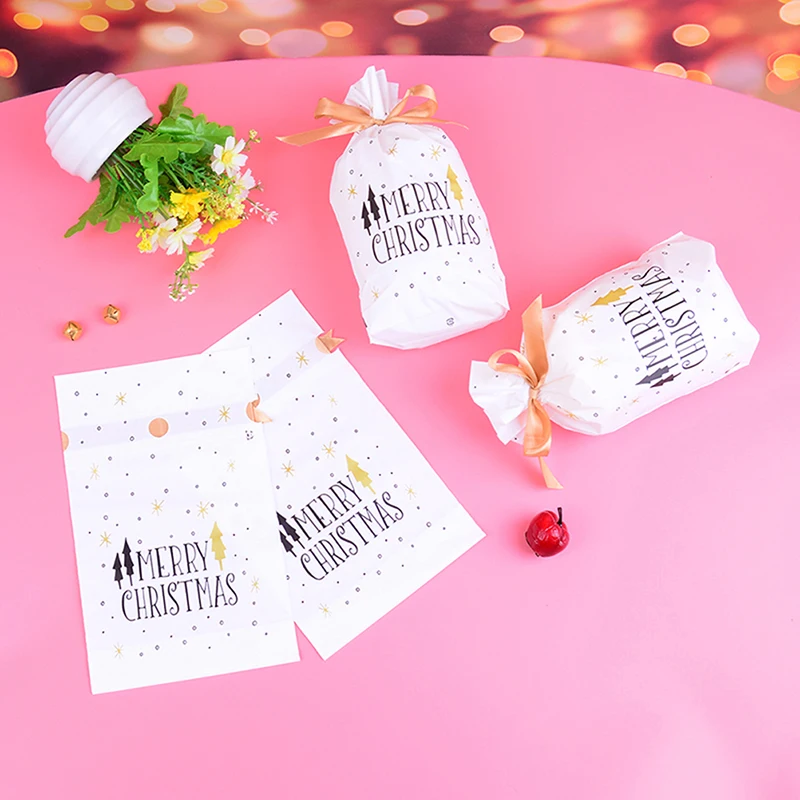 10 шт Рождественская елка Счастливого Рождества подарочные сумки Снежинка