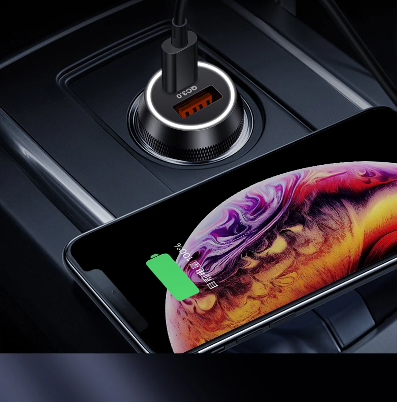 TOTU PD QC3.0 быстрое двойное USB Автомобильное зарядное устройство для мобильного телефона адаптер быстрая зарядка автомобильное USB зарядное устройство для телефона для iPhone samsung Xiaomi