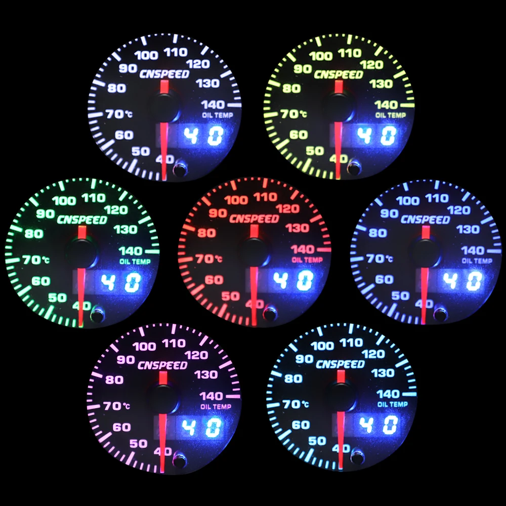 Автомобильный измеритель температуры масла 2 дюйма 52 мм 7 цветов 40 140 градусов по