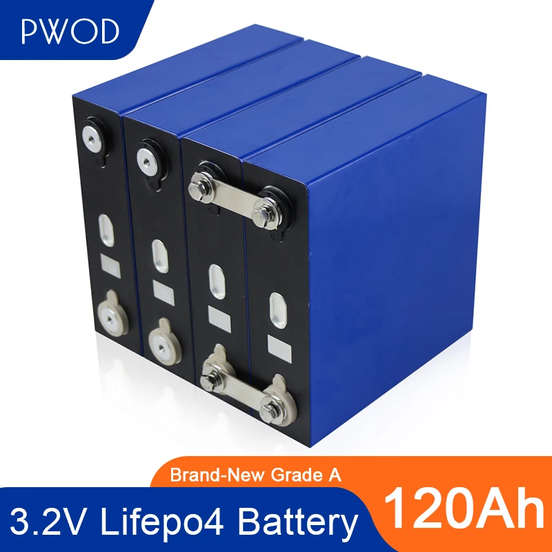 

PWOD GRADE A BRAND NEW 16PCS HJ 3.2v 120ah lifepo4 rechargeable battery lithium iron phosphate solar cell EU US tax free