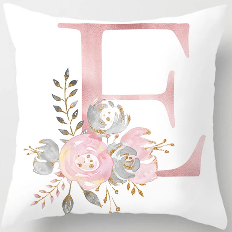 

Zerolife Rose Gold Valentine's Day Pillowcase 45x45cm Polyester Throw Cushion Cover Floral Pillow Cover Home Decor Slipcover
