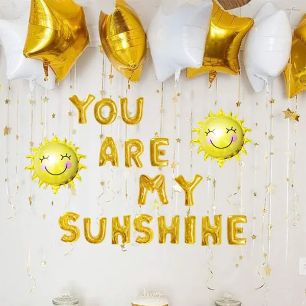 

18 PCS You Are My Sunshine Balloons Sun Balloons You Are My Sunshine Banner You Are My Sunshine Birthday Decoration