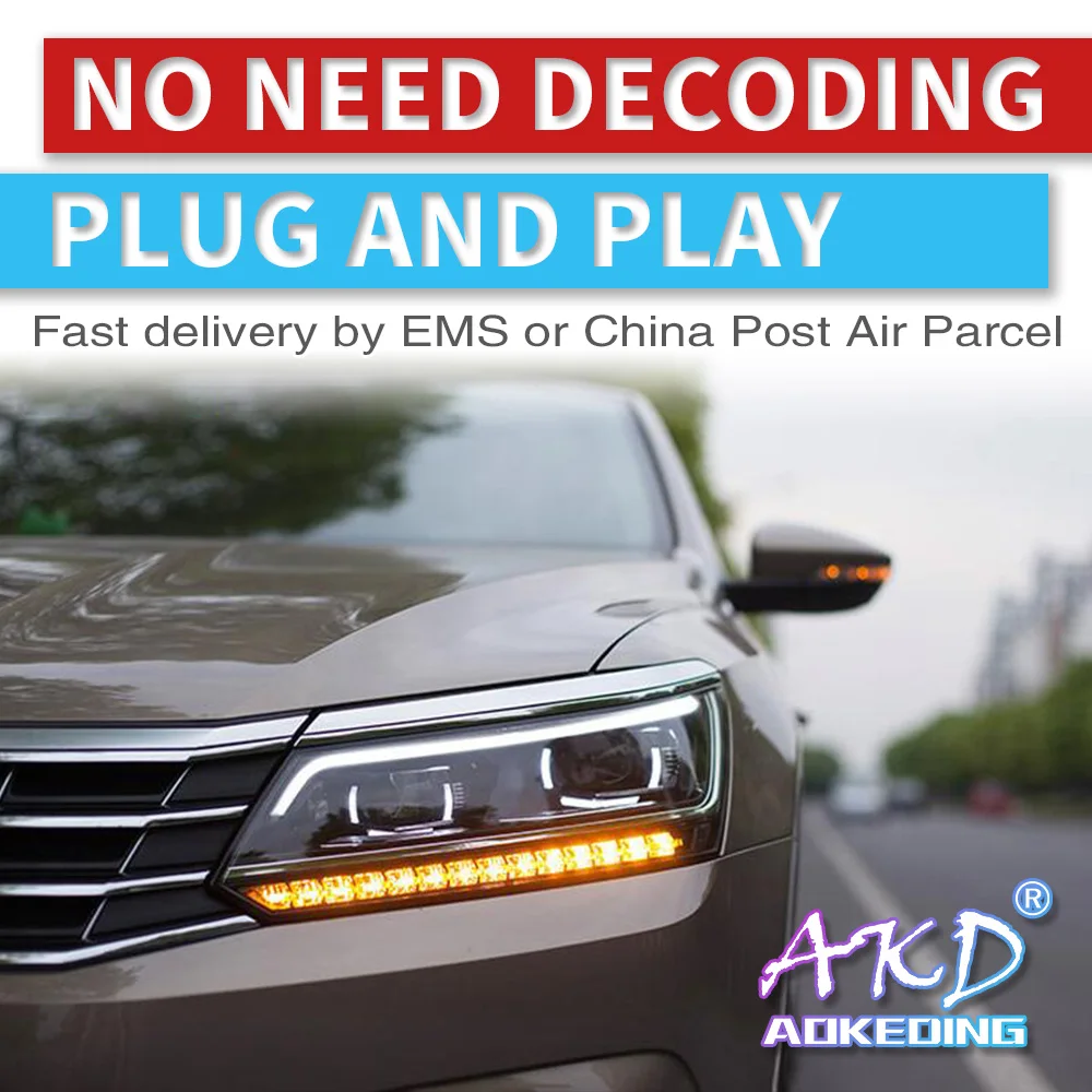 

Стайлинг автомобиля для VW Passat фары 2016-2018 США Америка Passat светодиодный ные фары DRL линзы фары HID Xenon bi xenon