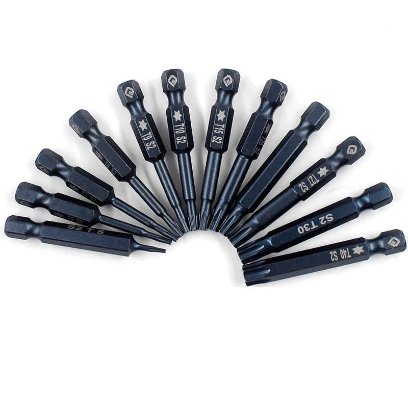 Electric 50/100mm Long 1/4 Inch Hex Shank Magnetic Torx Screwdriver Bits Set | Дом и сад