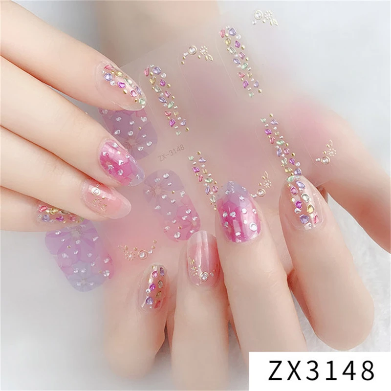 14 наклеек для ногтей с 3D алмазным узором и креативные наклейки женского