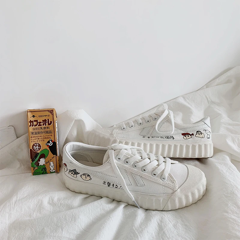 Женская парусиновая обувь Новинка 2020 года модная на плоской подошве в Корейском