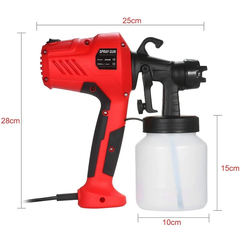 400 Вт распылитель Электрический краски 800 мл со съемной Аэрограф регулирование