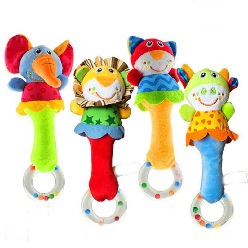 

Soft Animal BeBe Toys Baby Rattle Toys Animal Hand Bells Plush Toy Baby Educational Music Rattle for Kid Bed and Stroller M0270
