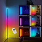Современная светодиодная угловая Напольная Лампа RGB светильник, цветные напольные лампы для гостиной, декоративный дизайн, атмосферсветильник освещение для помещений