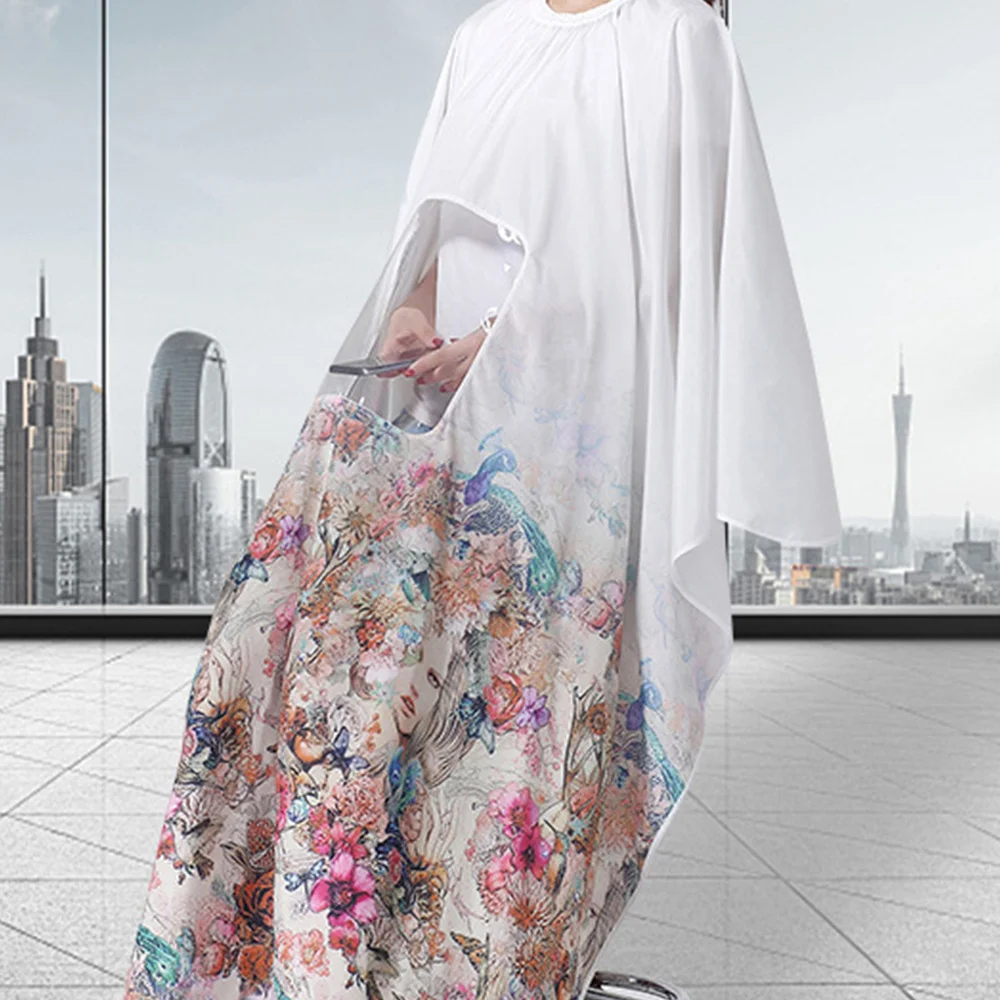 

Hairdressing Apron Adults Haircutting Wai Cloth Waterproof Cape Barber Cloak Blue and Transparent