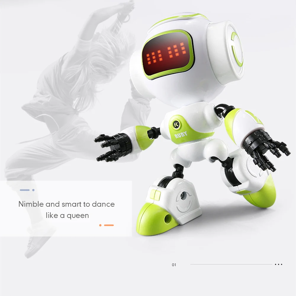 

JJRC R8 мини умный робот детский озвученный Интеллектуальный светодиодный глаз DIY векторный робот боевой робот игрушка для детей подарок Rc роб...
