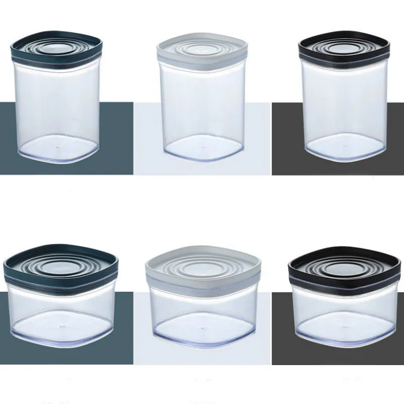 

Plastic Food Storage Jar Transparent with Lid Sealed Can Nut Dried Fruit Tank Coffee Beans Cereal Container Kitchen Organization