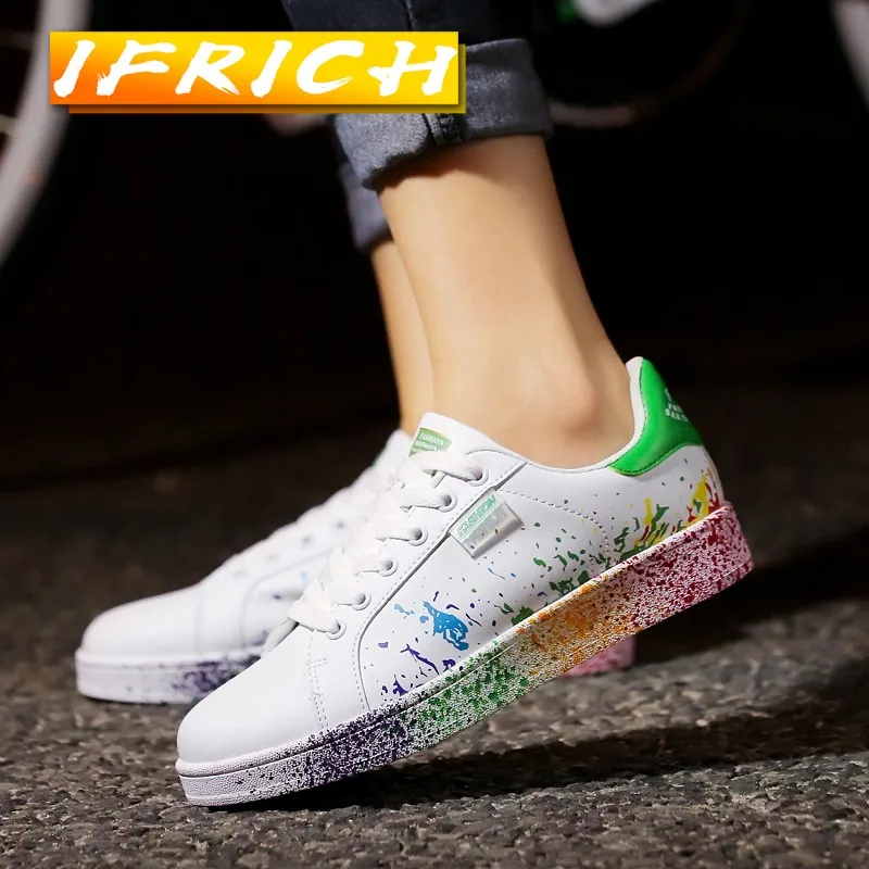 

Brand Fashion Walking Men Footwear Ink Jet Wearable Anti Slip Pu Leather Men Shoes Winter Rubber Sole Male Casual Sneakers