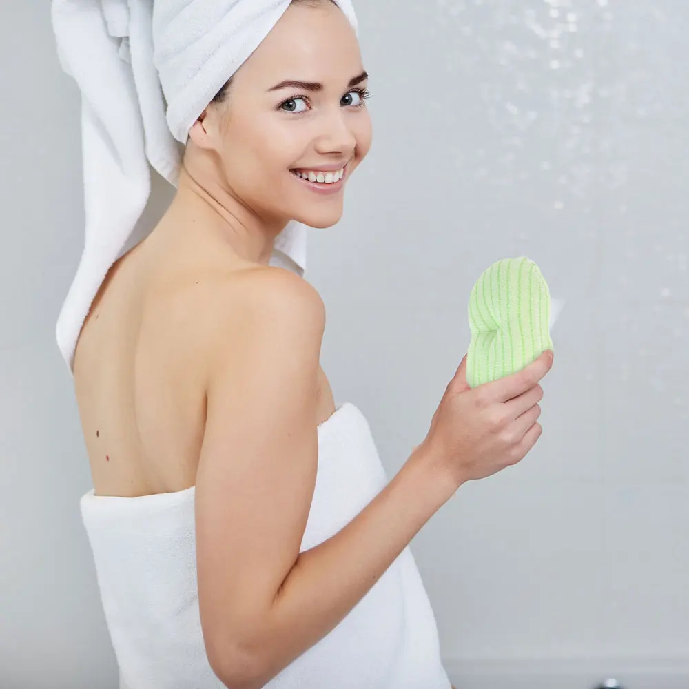

2Pcs Bath Sponge Shower Bathing Pouf Brush Body Cleaning Scrubber Exfoliator