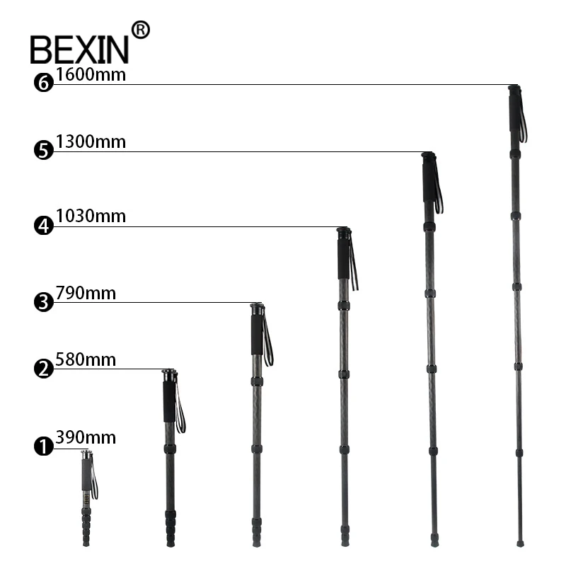 Профессиональный монопод для селфи BEXIN P306C легкий 5-секционный термоусадочный из