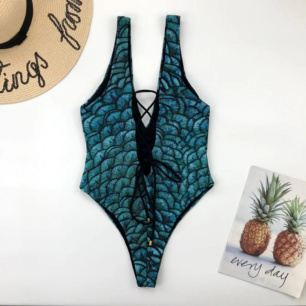 Бикини 2020 женский сексуальный пляжный комбинезон бикини купальник Цельный