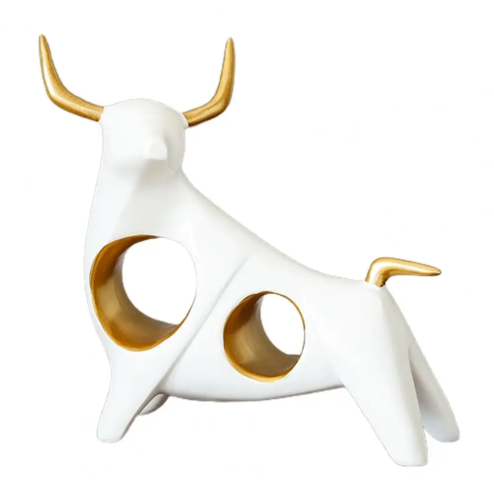 

Cattle Statue Ox Resin Crafts Abstract Animal Figurine Ornaments Living Room Desktop Decoration New Year Gift Home Decor