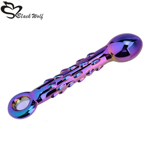 Черный волк 18x4,3 см Женский мастурбатор новый реалистичный стеклянный фаллоимитатор стеклянный пенис большой точка g Кристалл Фаллоимитаторы Анальные игрушки