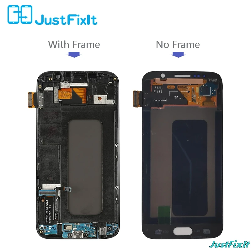 Протестированный супер amoled для samsung Galaxy S6 G920F горящий в тени ЖК-дисплей кодирующий преобразователь сенсорного экрана в сборе+ рамка