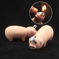 creative pig shaped butane lighter gas torch personalized gift custom love pig double fire lighter dropship suppliers