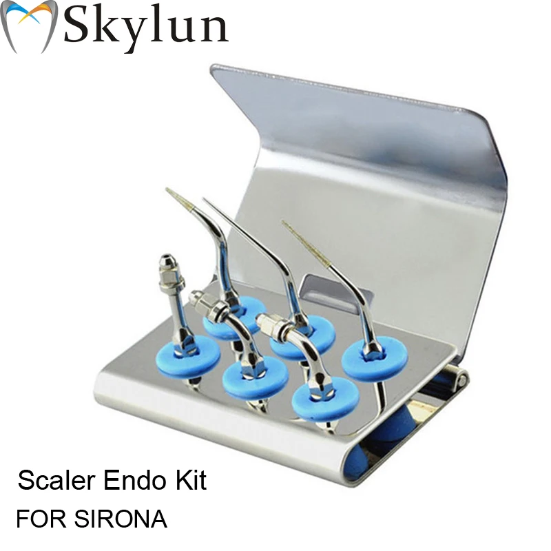 Dental Ultrasonic scaler Tip Kit Scaler Endo Kit Silver Scaler Tips ES0 ES1 ES2 ES3 PS4D ES3D Fit SIRONS Dental Scaler Tips AT45