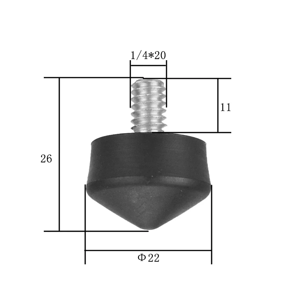 DIFUN 3 шт 1/4 дюймов штатив универсальная Резина колючий шип для монопода |