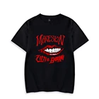 Футболка с принтом Maneskin в итальянском стиле, свободная повседневная Уличная одежда в стиле оверсайз для мужчин и женщин, с круглым вырезом и коротким рукавом, в стиле хип-хоп, лето