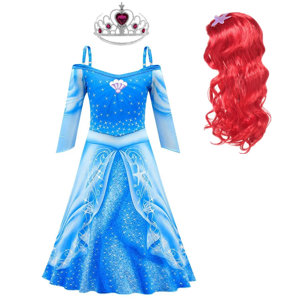 Детское платье Русалочки Ариэль нарядный костюм принцессы на Хэллоуин для