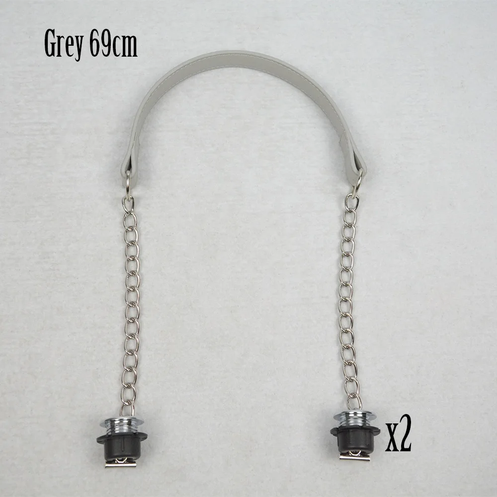 grey Новинка, TANQU, 1 пара серебряных коротких толстых цепей Obag с металлическим напылением и винтом для сумки, женская сумка через плечо - Цвет: grey