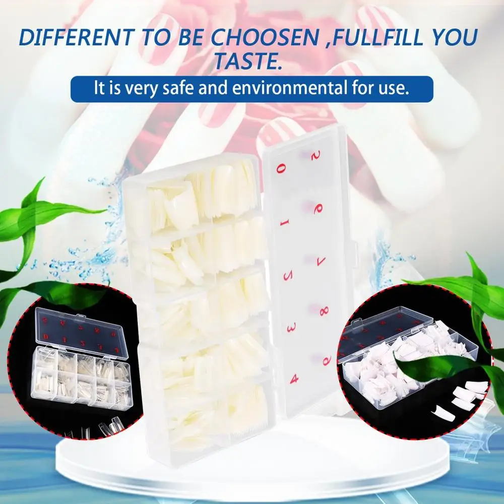 1 коробка/500 шт французские накладные ногти половинные акриловые УФ гель