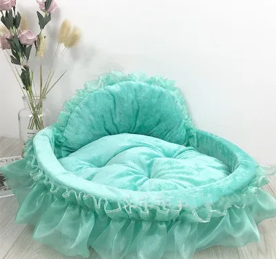 as picture Sweet Lace Princess Dog Bed Cat Nest Puppy Soft Puppy Teddy Pet Bed Suitable for Small and Medium Dogs and Cats Sofa Kennel - Цвет: as picture