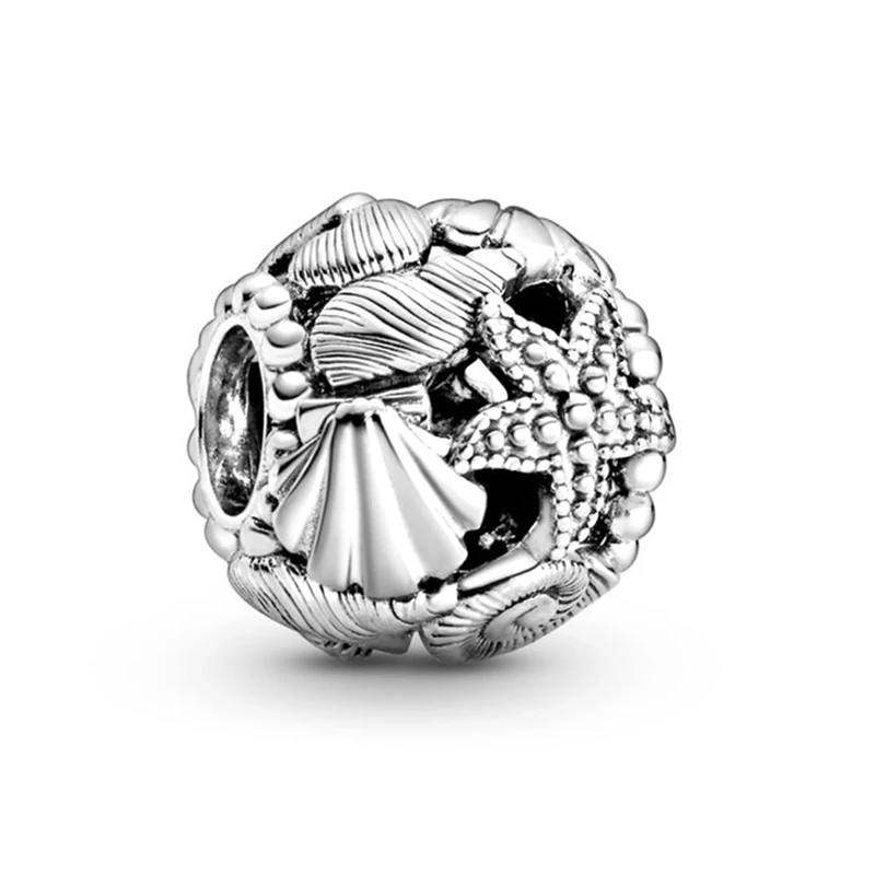 2Pcs/Lot New Hot Sale Silver Color Feather Star Hollow Heart Beads Fit Original Brand Charm Bracelet For Women Wife Jewelry - купить по